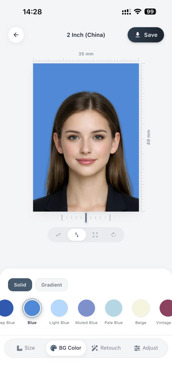 AuraID custom ID photo background color controls